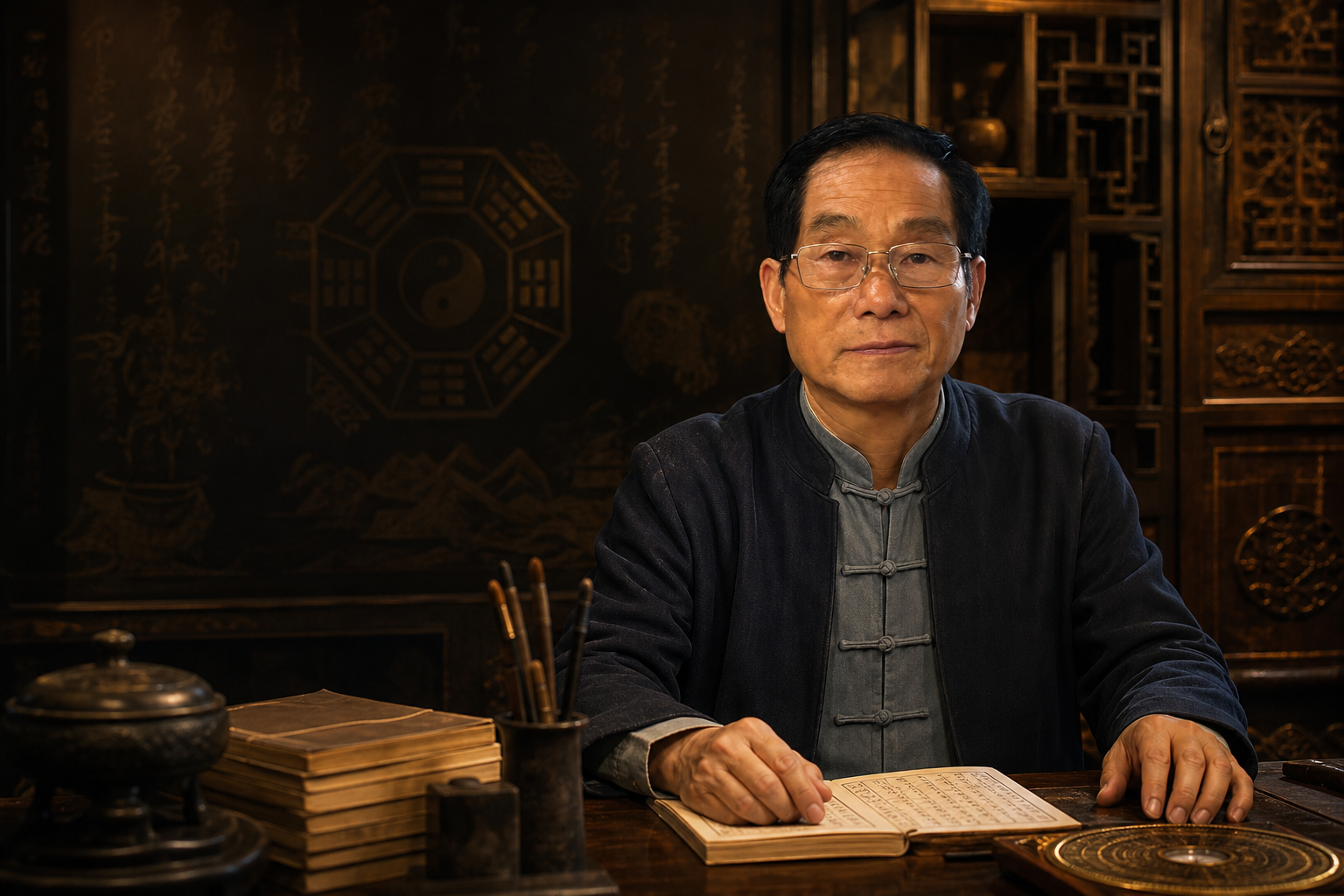 傅半仙老师傅黑金质感首页肖像
